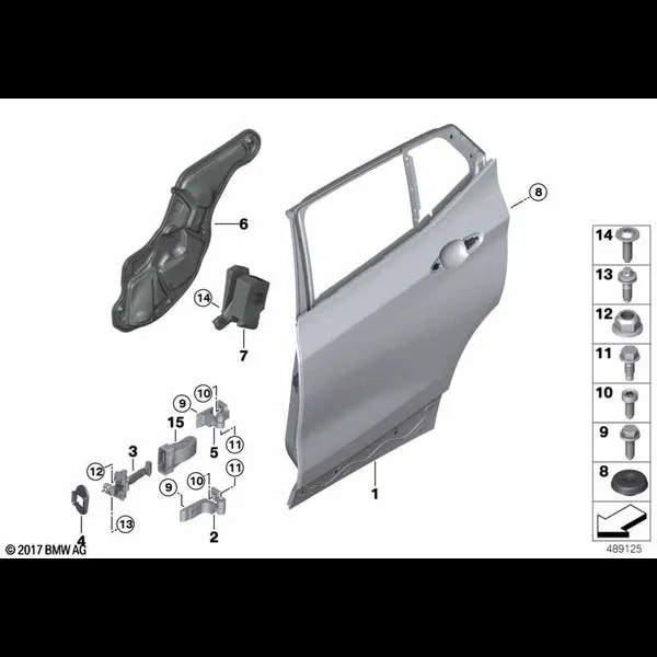 Задняя дверь - петля/ограничитель двери
