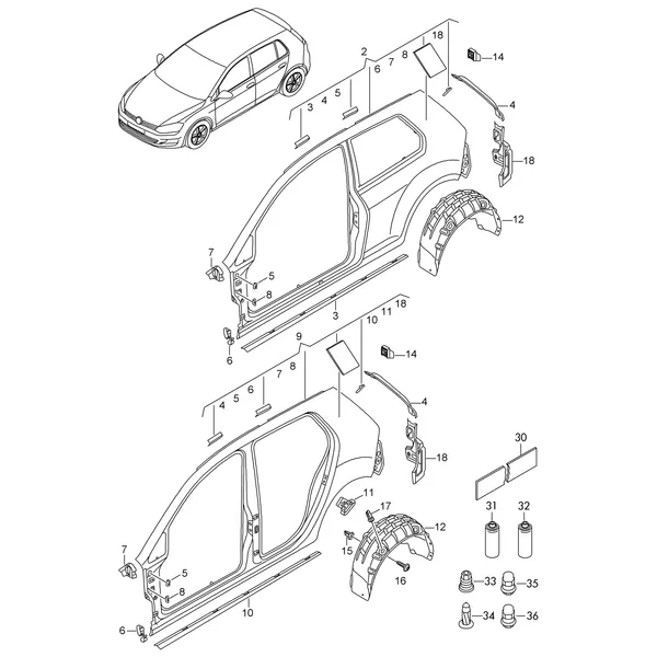 Боковина Пластмассовый подкрылок