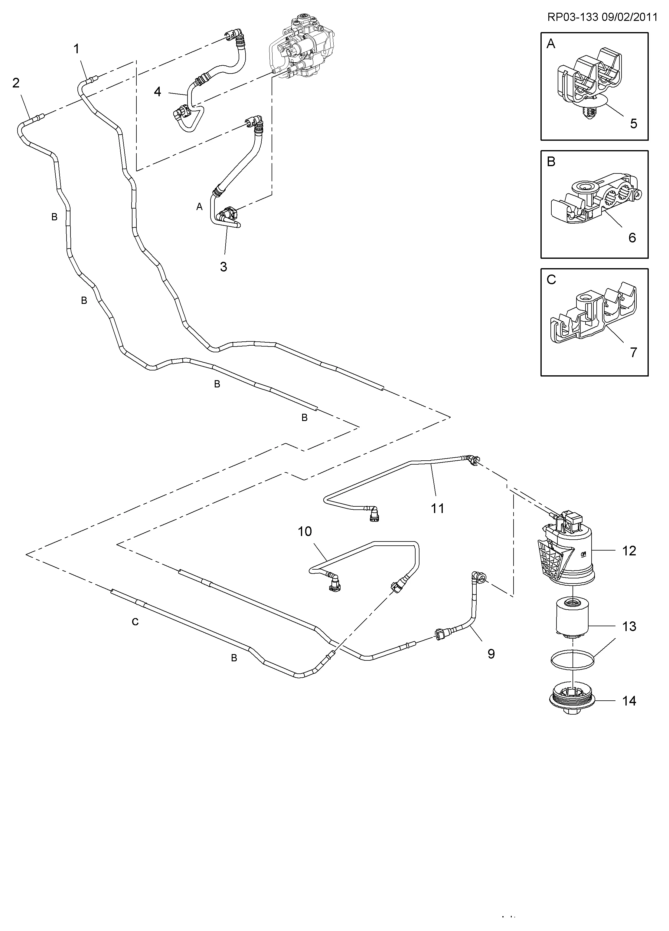 СИСТЕМА ПОДАЧИ ТОПЛИВА, ЗАДНЯЯ (LUD/1.7L)