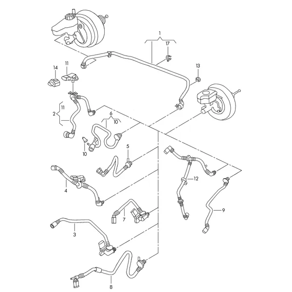 Вакуумные шланги усилителя тормозов