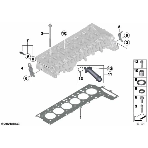 Головка блока цилиндров-доп.элементы