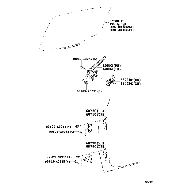 REAR DOOR WINDOW REGULATOR & HINGE