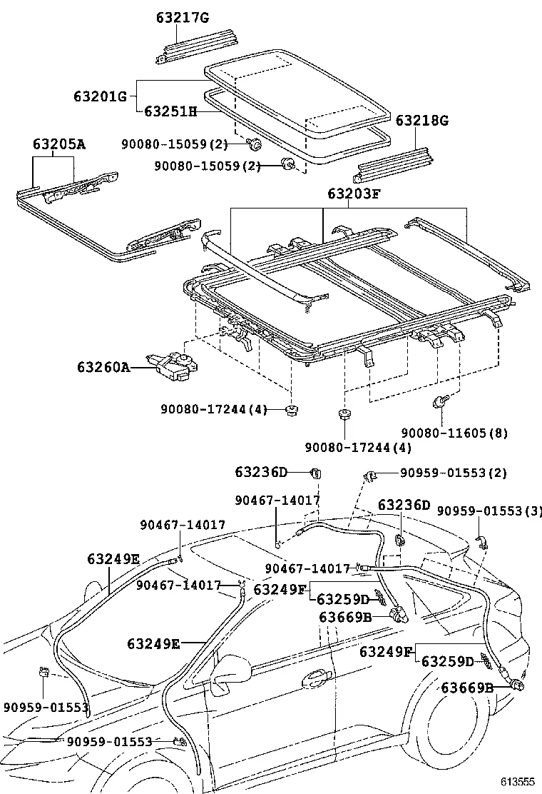 ROOF PANEL & BACK WINDOW GLASS