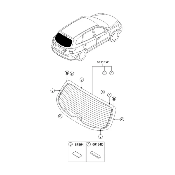 REAR WINDOW GLASS & MOULDING