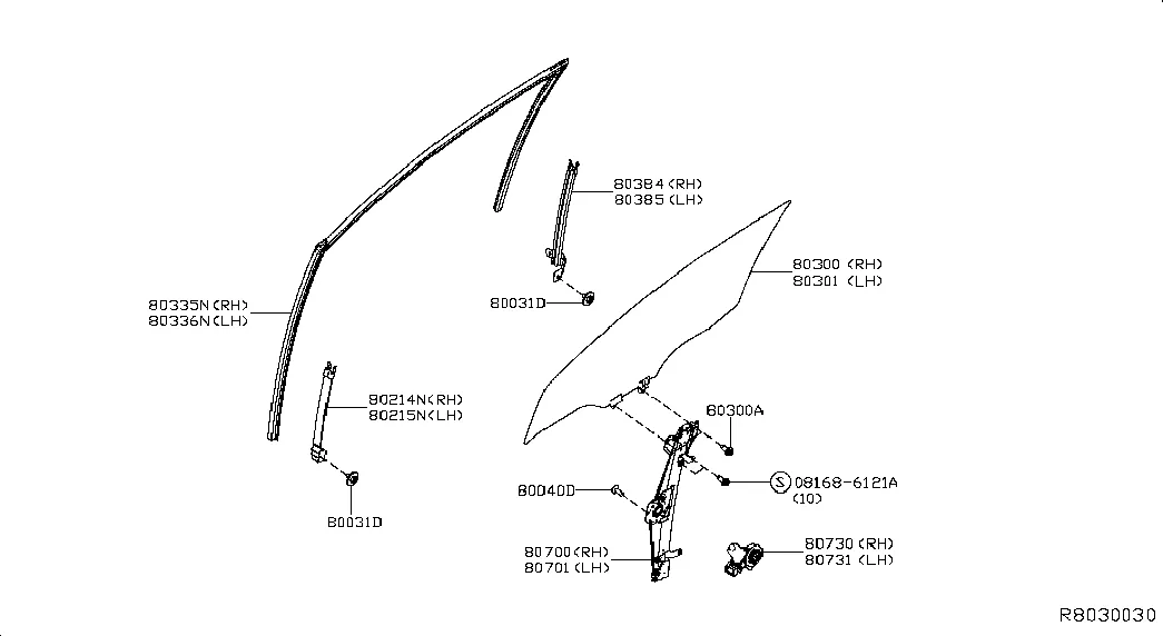 Окно передней двери и стеклоподъемник