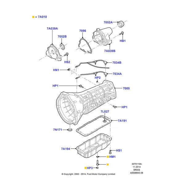 10A - Transmission External Components, 5 Speed Auto Transmission 5R55S; 04/MAR/2002-16/DEC/2010