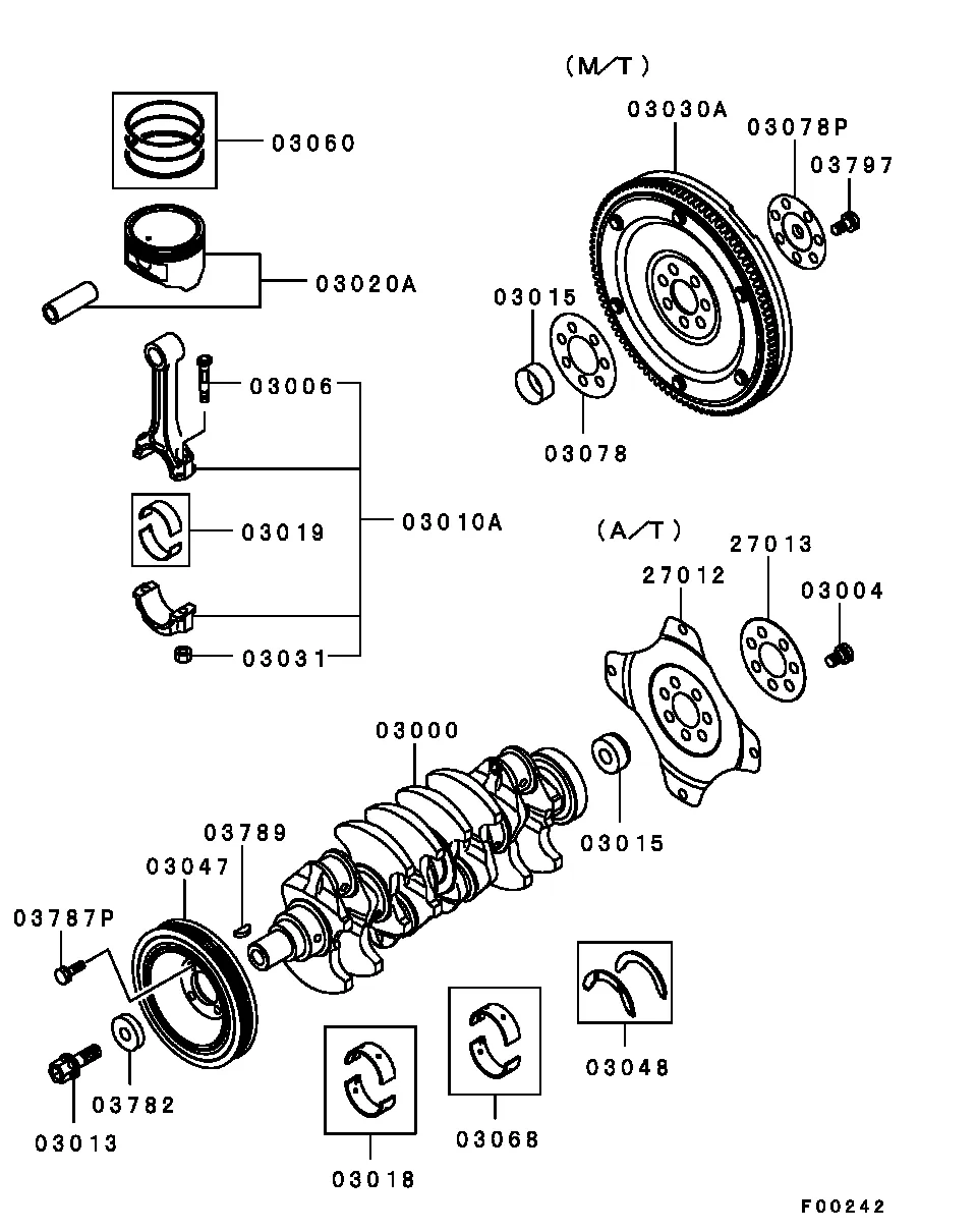 ДВИГАТЕЛЬ - ПОРШНИ И КОЛЕНЧАТЫЙ ВАЛ