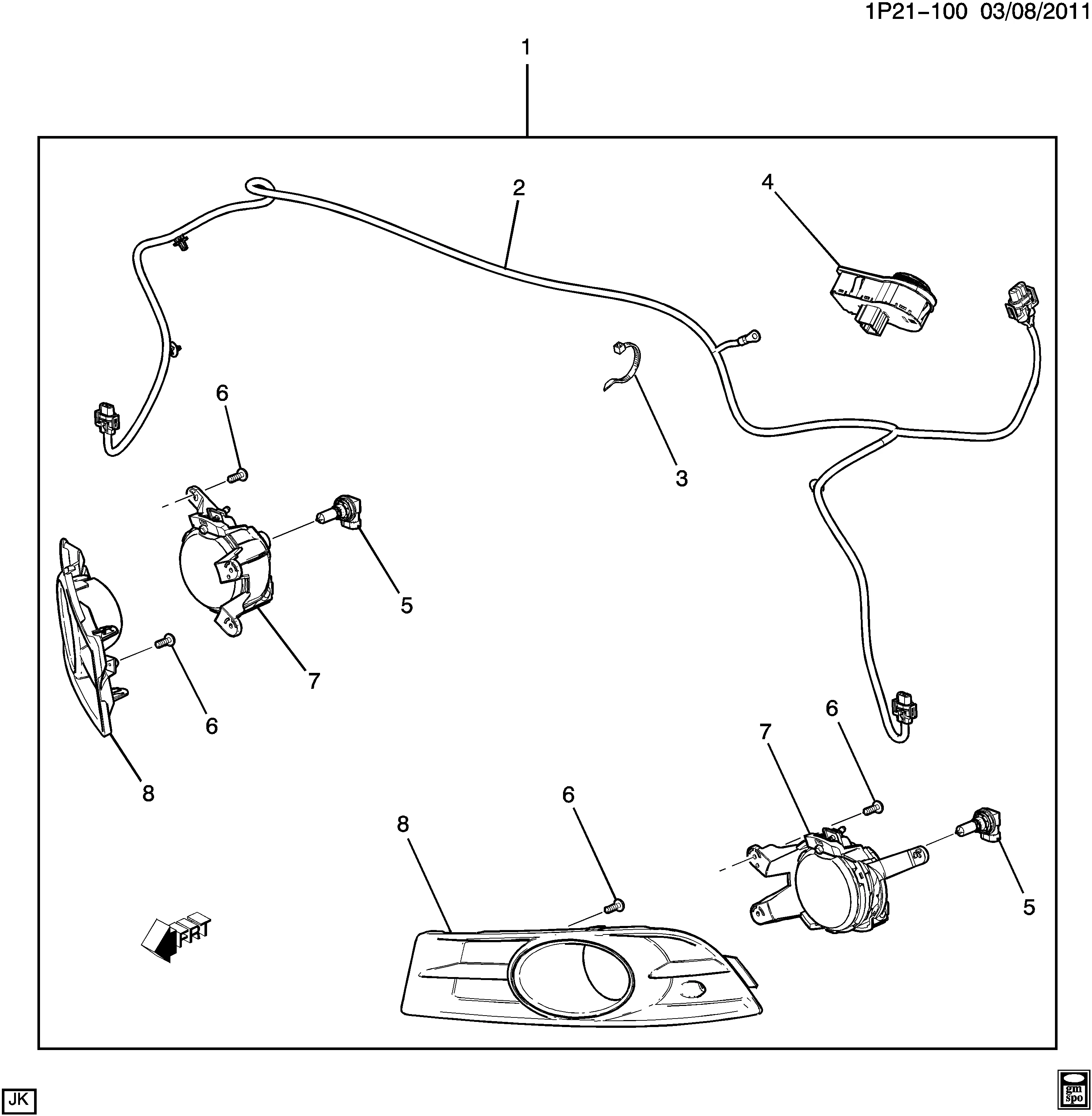LAMP PKG/FOG-SERVICE PARTS (EXC SPORT BODY BVG, FOGLAMP T3U)
