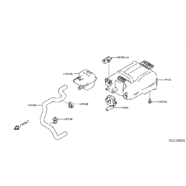 Трубопровод вакуумного устройства управления двигателем; CANISTER