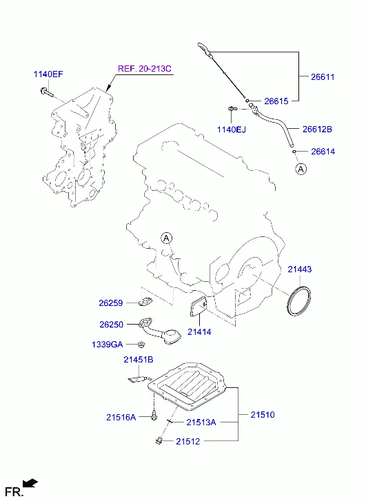 Крышка ременного привода и масляный картер