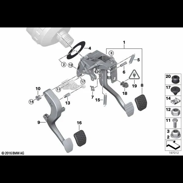Педальный механизм с возвратн.пружиной
