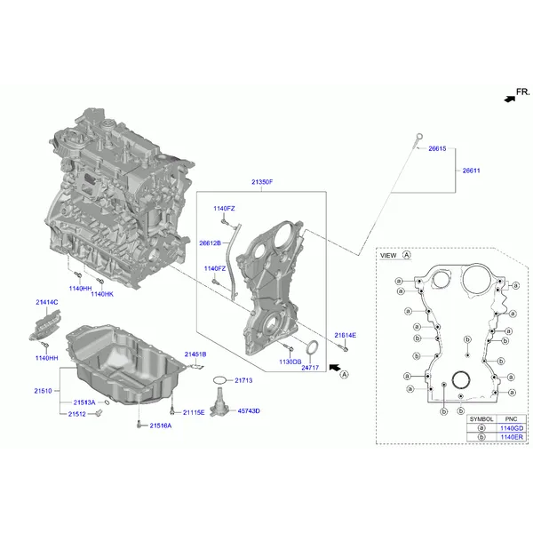 Крышка ременного привода и масляный картер