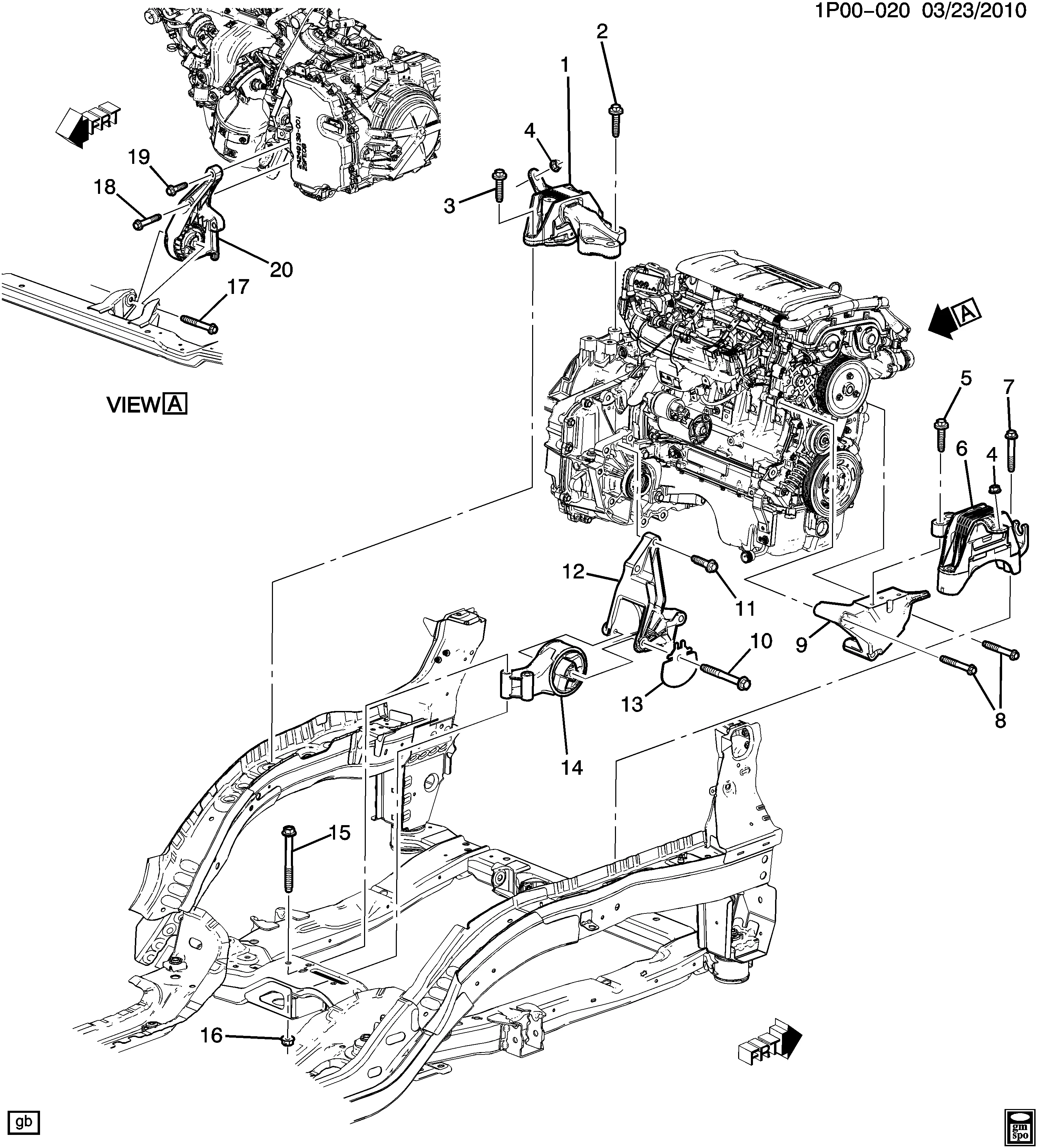 ENGINE & TRANSMISSION MOUNTING (LUJ/1.4C, AUTOMATIC TRANSMISSION MH8)