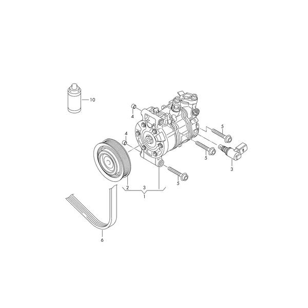 Компрессор климатической уст. Детали соединительные и крепе- жные для компрессора