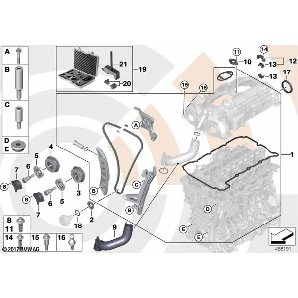 Ремкомплект открытой приводной цепи Вх