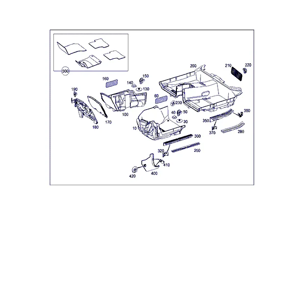 ОБЛИЦОВКА СТОЙКИ ПЕРЕДН. СТЕНКИ, НАСТИЛ ПОЛА И ОПОРА ДЛЯ НОГ
