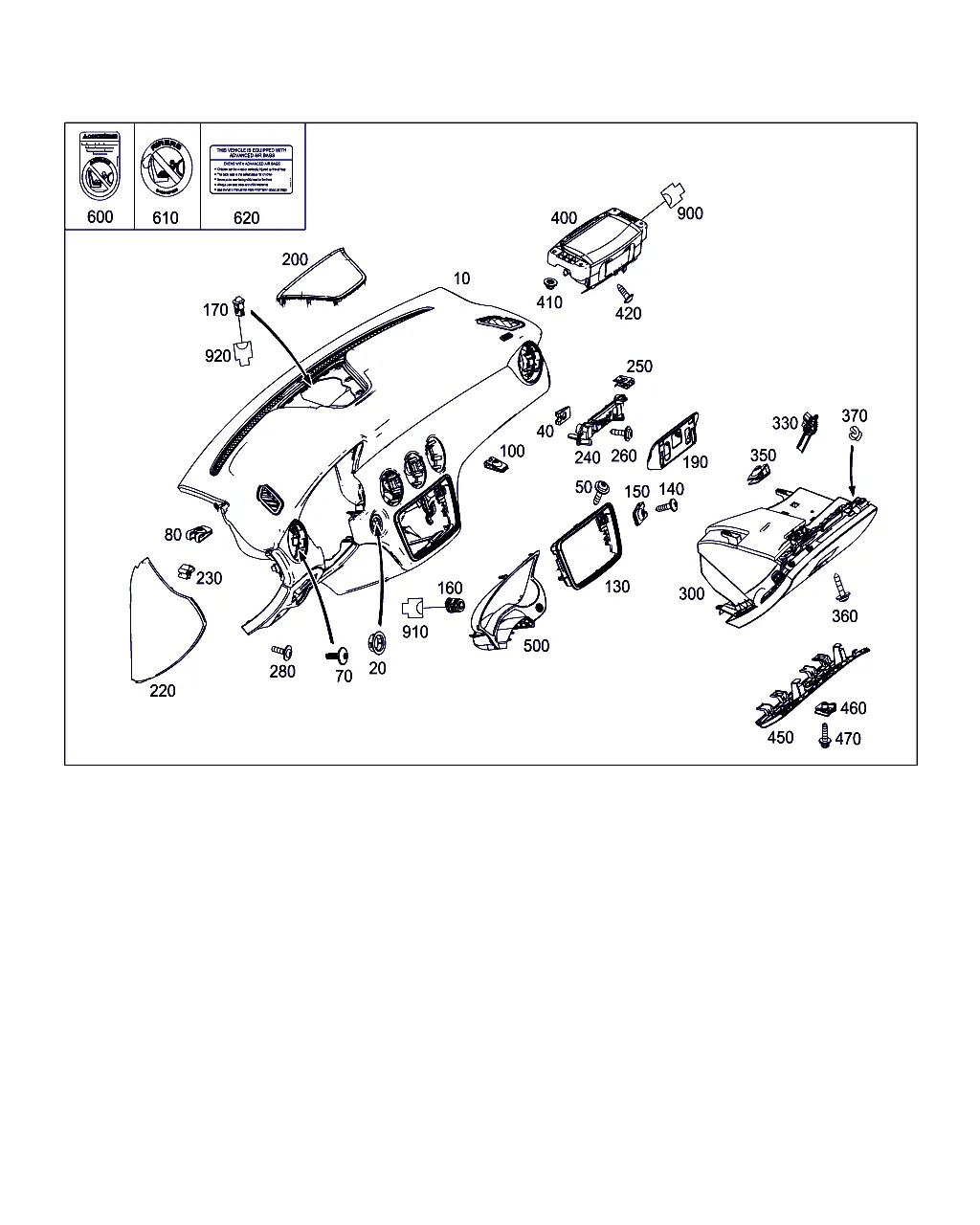 ПЕРЕДНЯЯ ПАНЕЛЬ И ВЕЩЕВОЙ ЯЩИК С ПОДУШКОЙ БЕЗОПАСНОСТИ ПЕРЕДН.ПАССАЖИРА