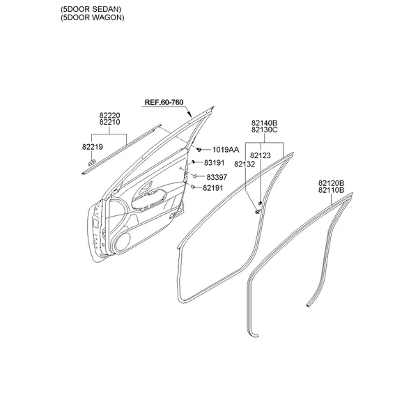 молдинг передней двери