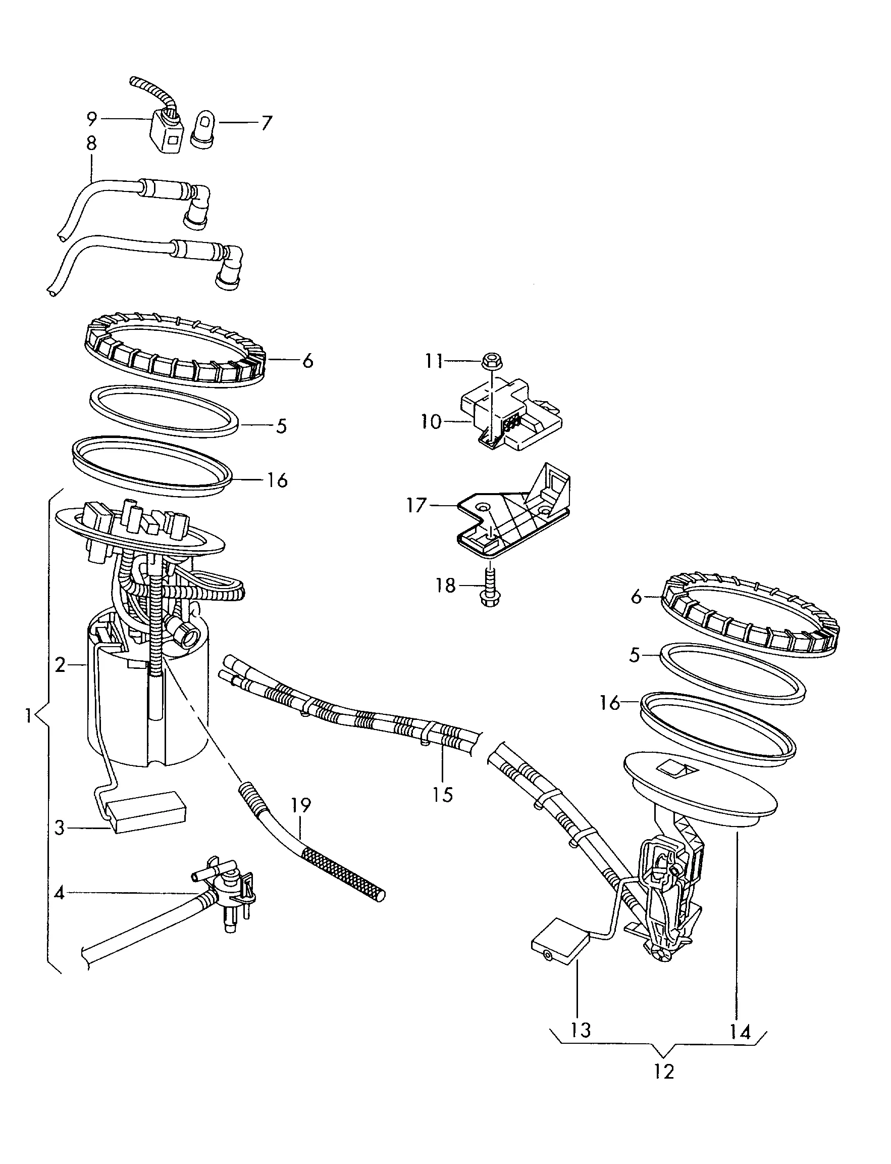 Модуль подачи топлива и датчик уровня топлива