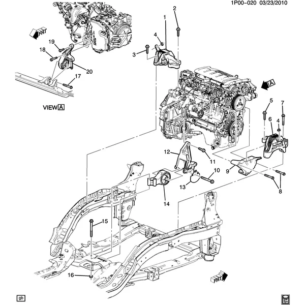 ENGINE & TRANSMISSION MOUNTING (LUJ/1.4C, AUTOMATIC TRANSMISSION MH8)