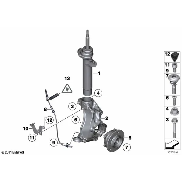 Ам.стойка Пд/повор.опора/подш.ст.колеса