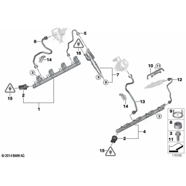 Топливная рампа и трубопроводы