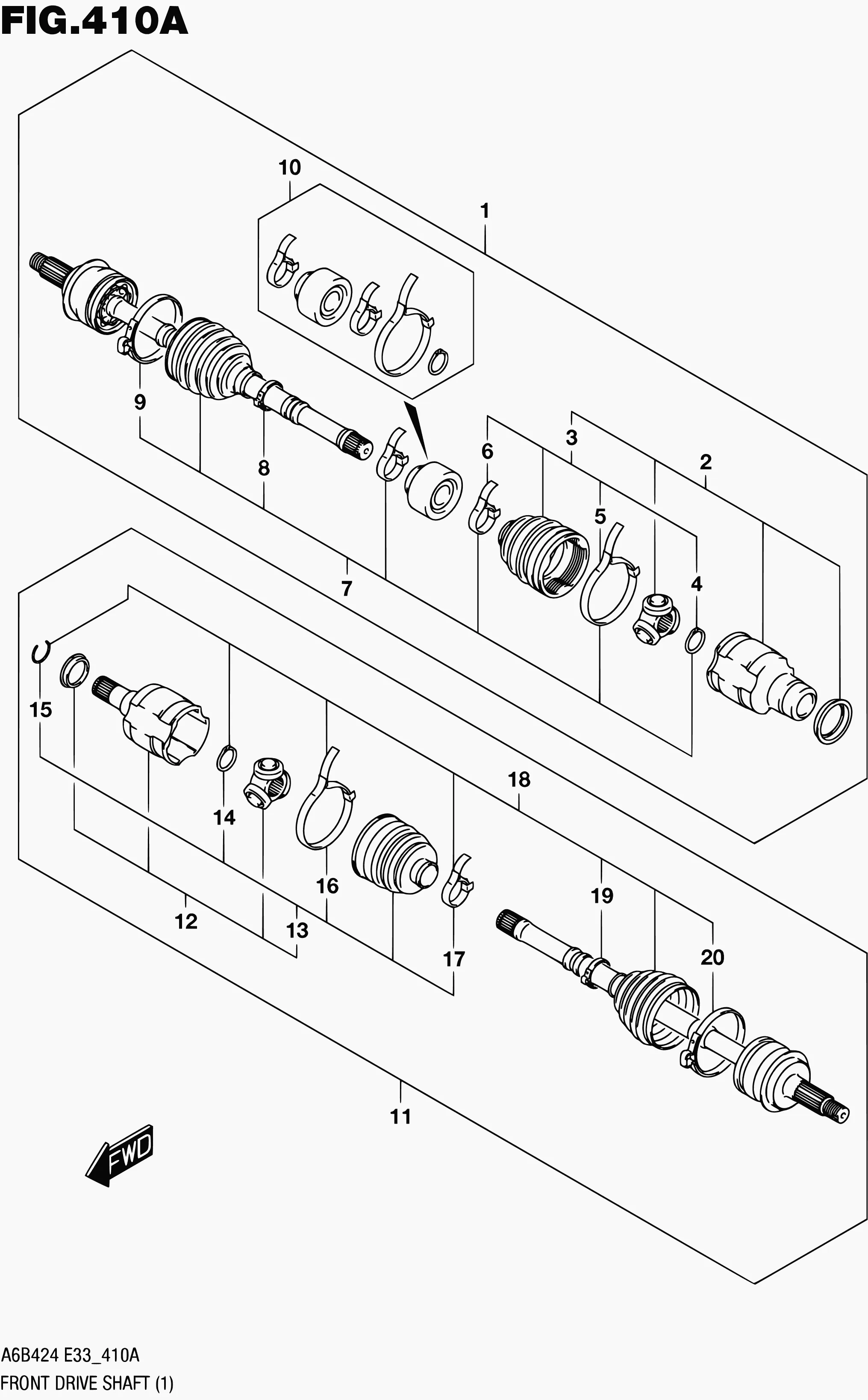 410A - ПЕРЕДНИЙ ПРИВОДНОЙ ВАЛ (2WD:6MT)