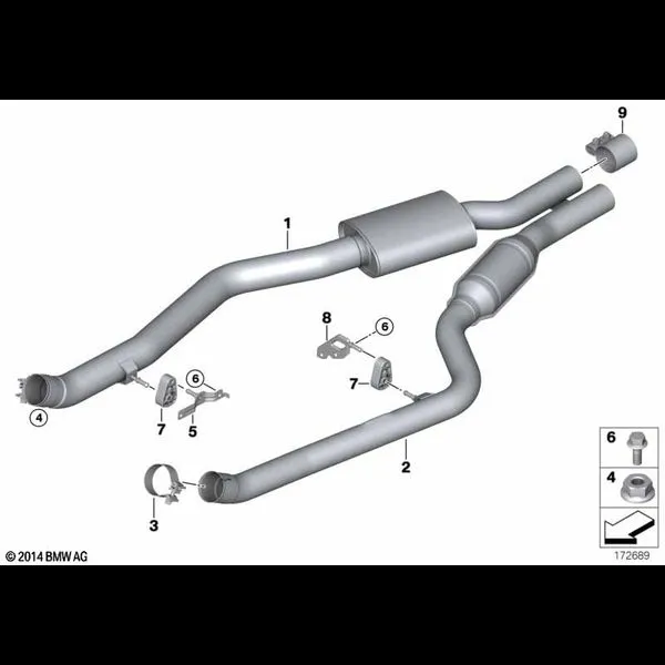 Катализатор/передний доп.глушитель