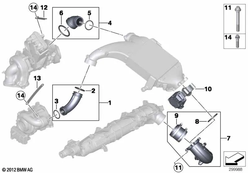 Сист.впуска воздуховода наддув.возд./AGR