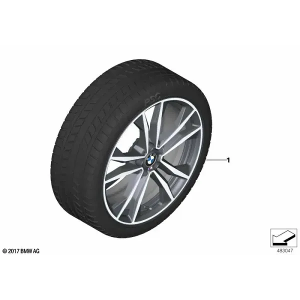 Зимнее колесо в сборе, диск 715M 19"