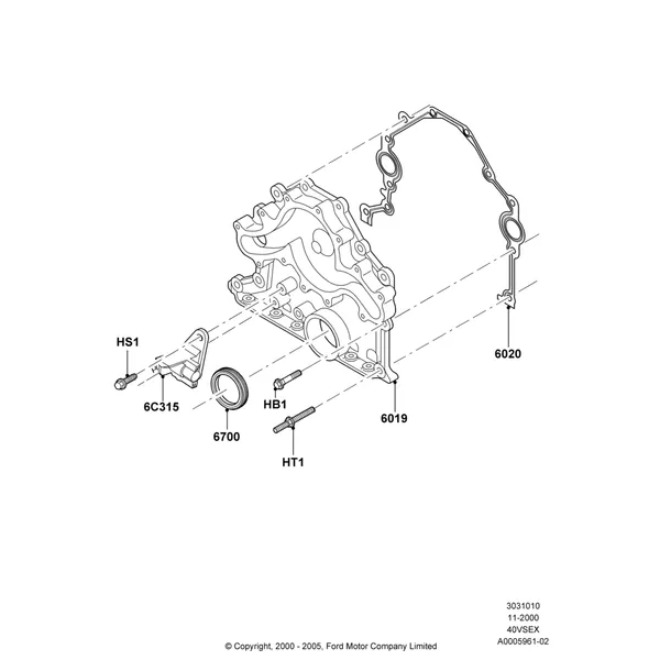10B - Timing Gear Covers, 4.0L V6 12V SOHC EFI; 13/NOV/2000-16/DEC/2010