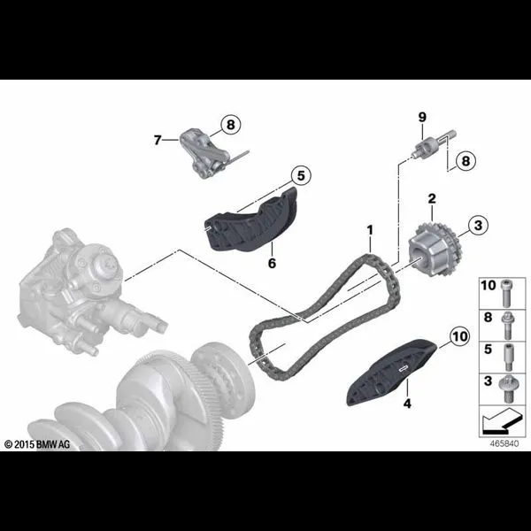 Приводная цепь механ.газораспред. Нж