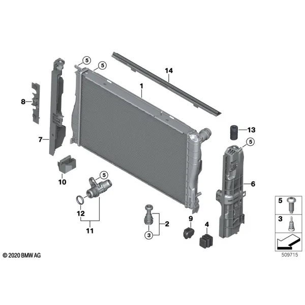 Элементы крепл.радиатора водян.охлажд.