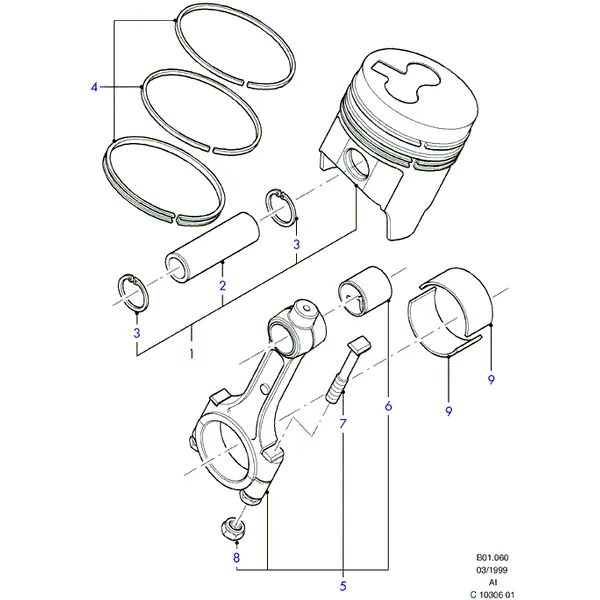 Поршни и поршневые кольца, Diesel (AI)