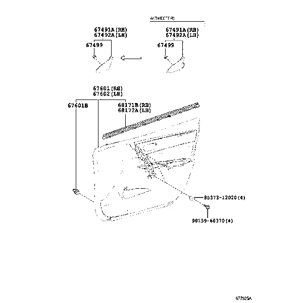 FRONT DOOR PANEL & GLASS