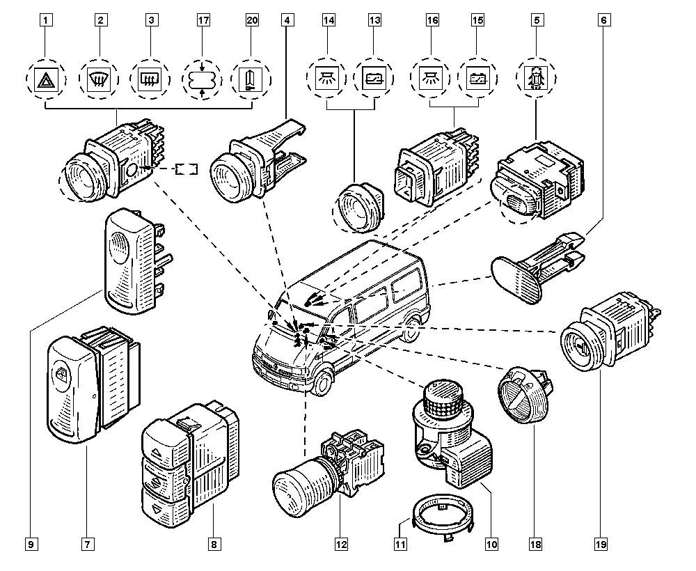 Замок зажигания - Выключатель