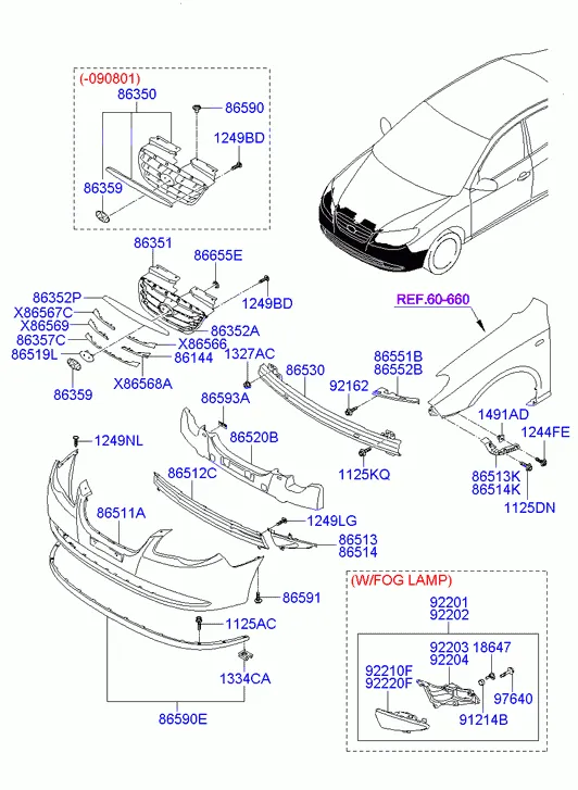 бампер передний
