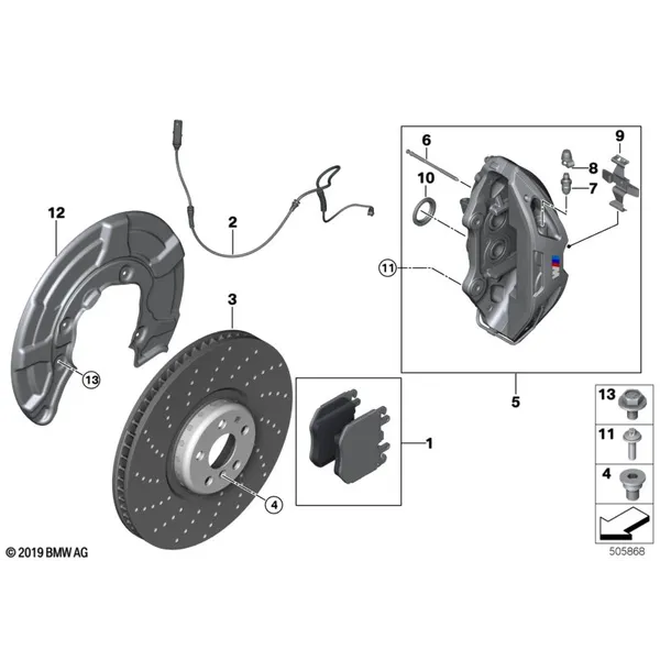 Передний тормоз M Performance- запчасть