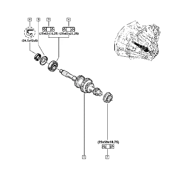 Шестерни коробки передач