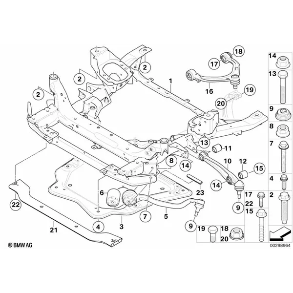 Балка пер.моста, попер.рычаг подв./тяга