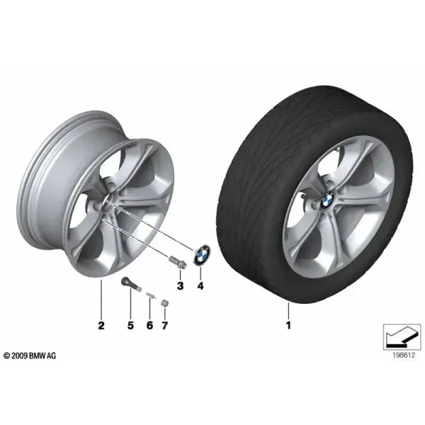 Легкосплавный диск BMW со звездообразными спицами, дизайн 320