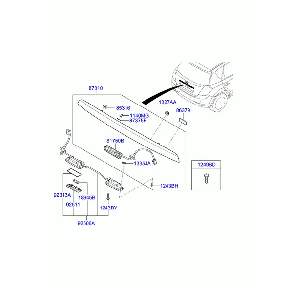 накладка на крышу и задний спойлер