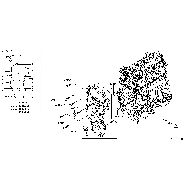 Передняя крышка, вакуумный насос и крепления; FRONT COVER