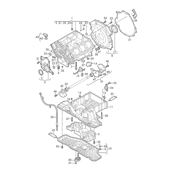 Блок цилиндров Масляный поддон