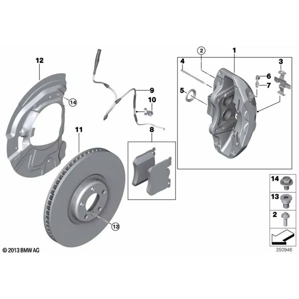 Передний тормоз M Performance- запчасть