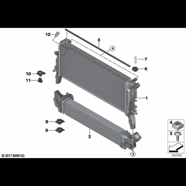 Крепеж радиатора охлаждающей жидкости