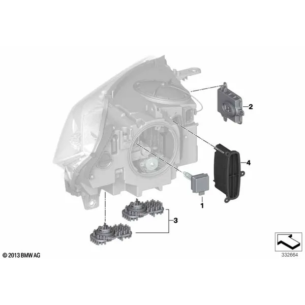 Детали электронного блока фары