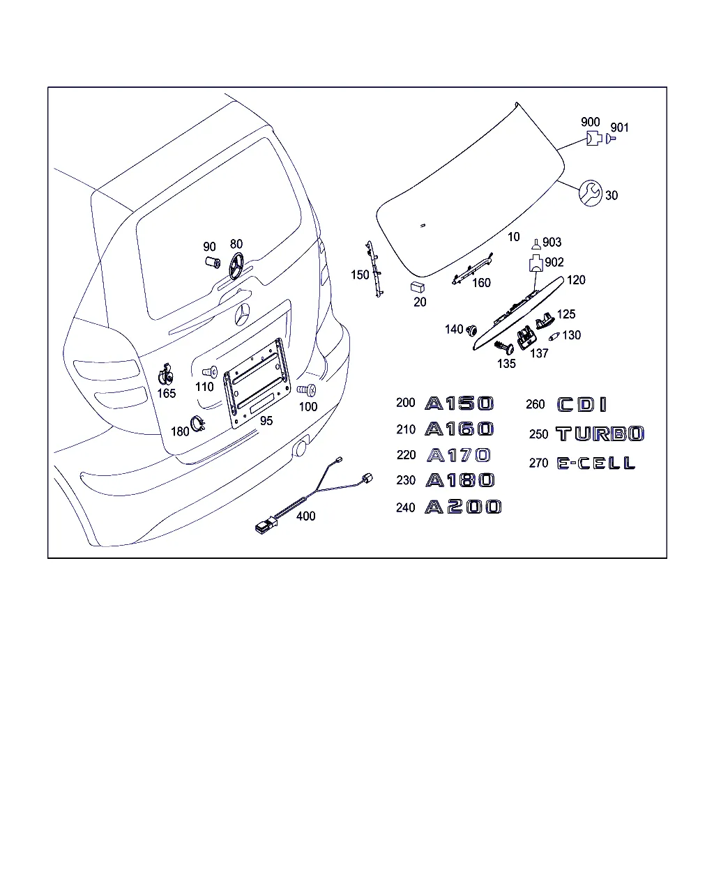 НАВЕСНЫЕ ДЕТАЛИ ДВЕРИ БАГАЖН.ОТДЕЛЕНИЯ, ОКНО БАГАЖНОГО ОТДЕЛЕНИЯ
