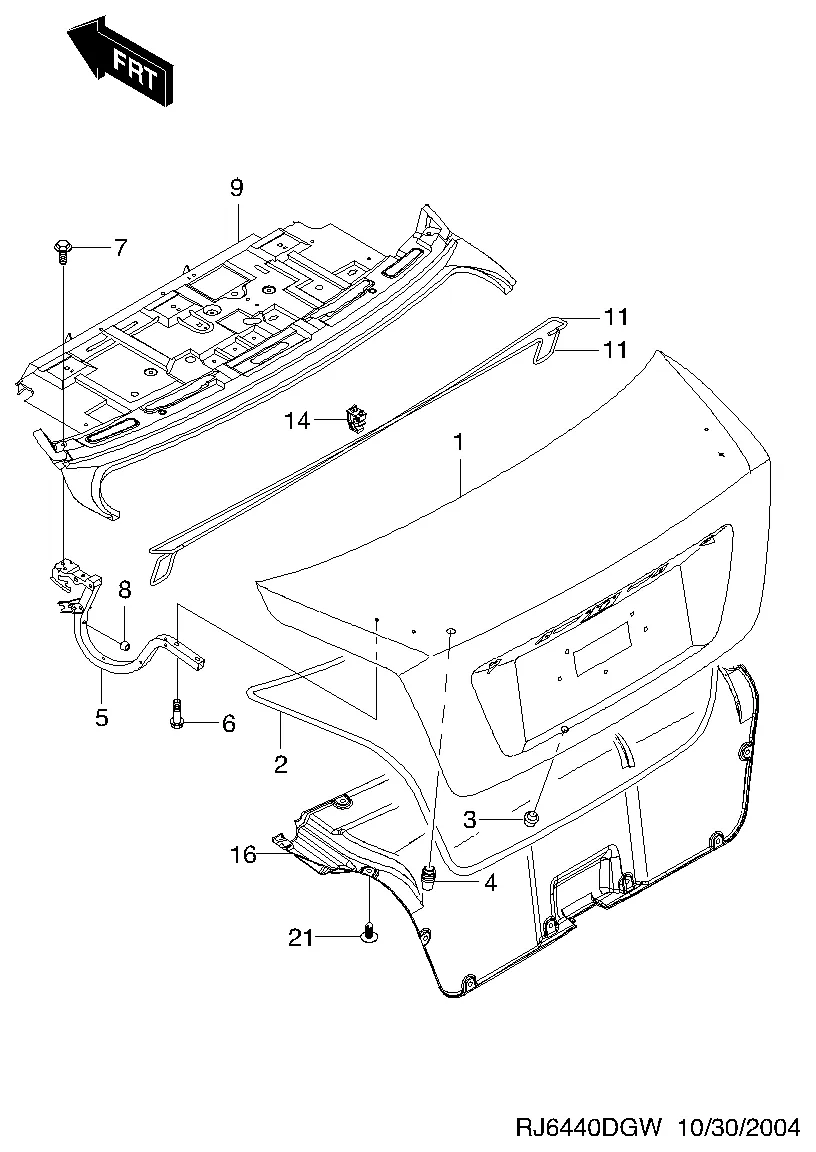 ПАНЕЛЬ КРЫШКИ БАГАЖНИКА (6440)