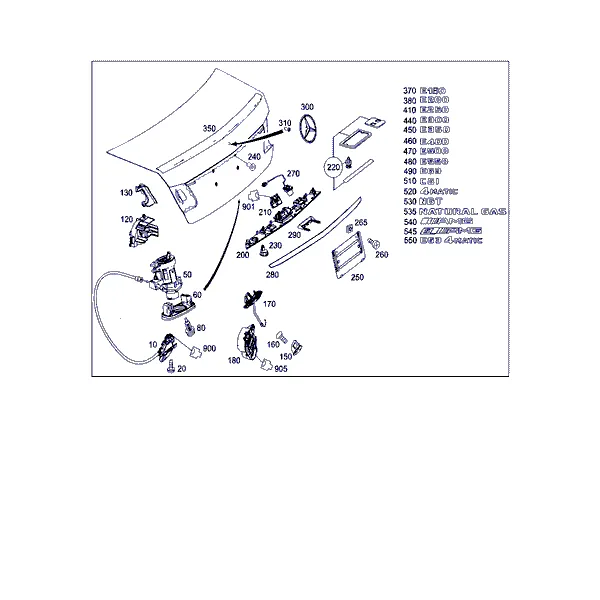 ЗАМОК-ЗАЩЕЛКА КРЫШКИ БАГАЖНИКА, НАВЕСН. ДЕТАЛИ КРЫШКИ БАГАЖНИКА
